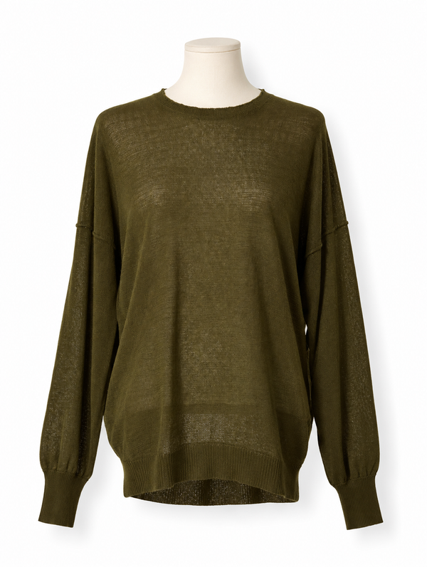 Jersey By Malene Birger Biagio verde oliva de alpaca y lana – Talla S