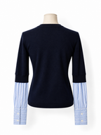Jersey Veronica Beard Avory de lana merina azul marino – Talla XS