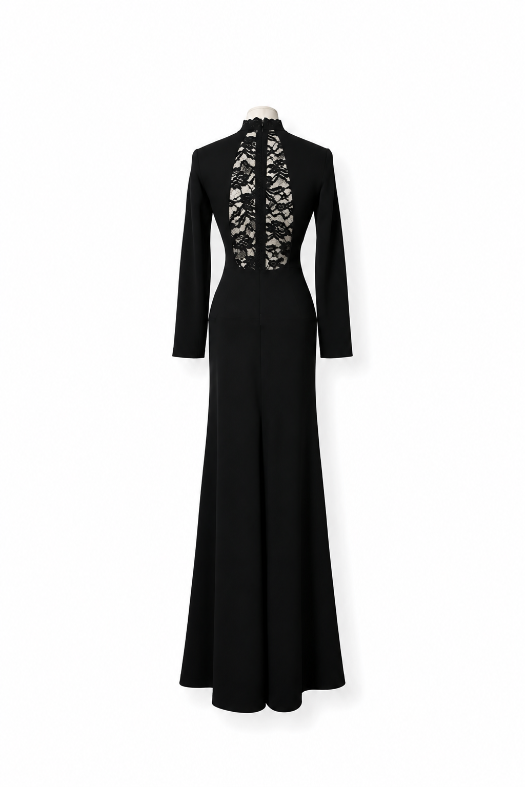 Vestido largo Alice + Olivia negro con espalda de encaje