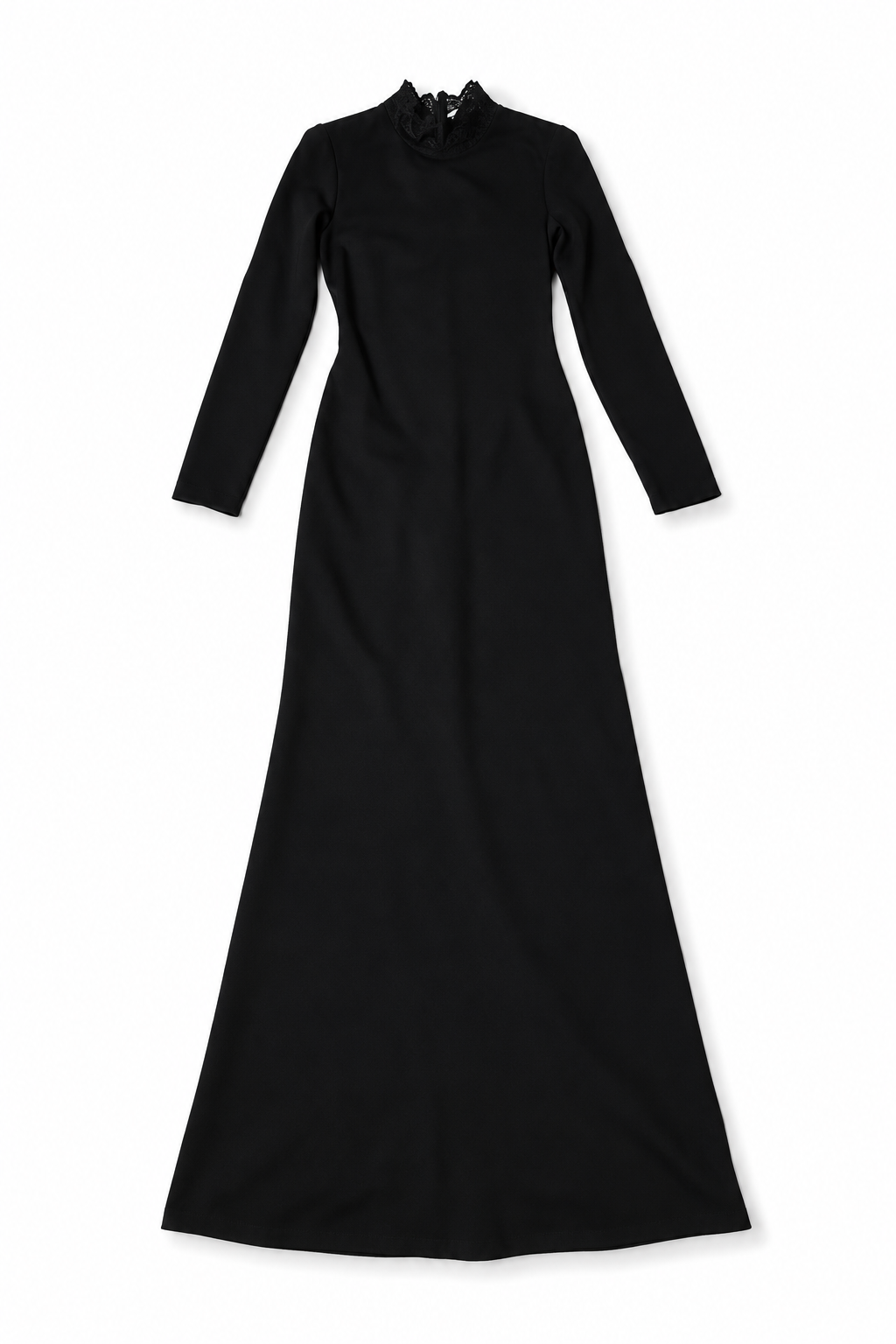 Vestido largo Alice + Olivia negro con espalda de encaje