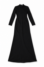 Vestido largo Alice + Olivia negro con espalda de encaje