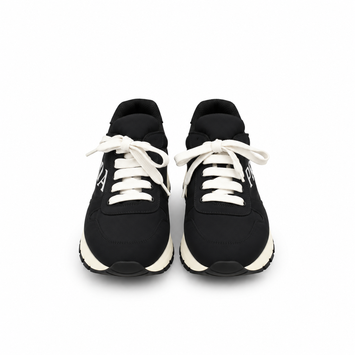 Zapatillas Prada Prax de nailon negro con logo blanco – Talla 39,5