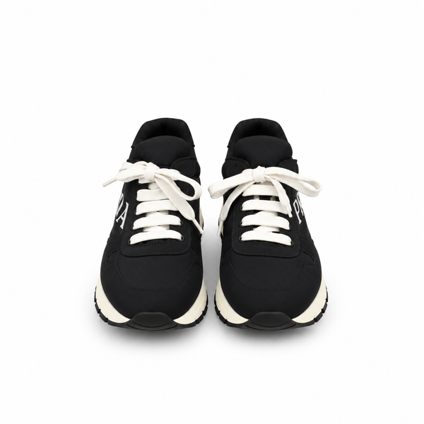 Zapatillas Prada Prax de nailon negro con logo blanco – Talla 39,5