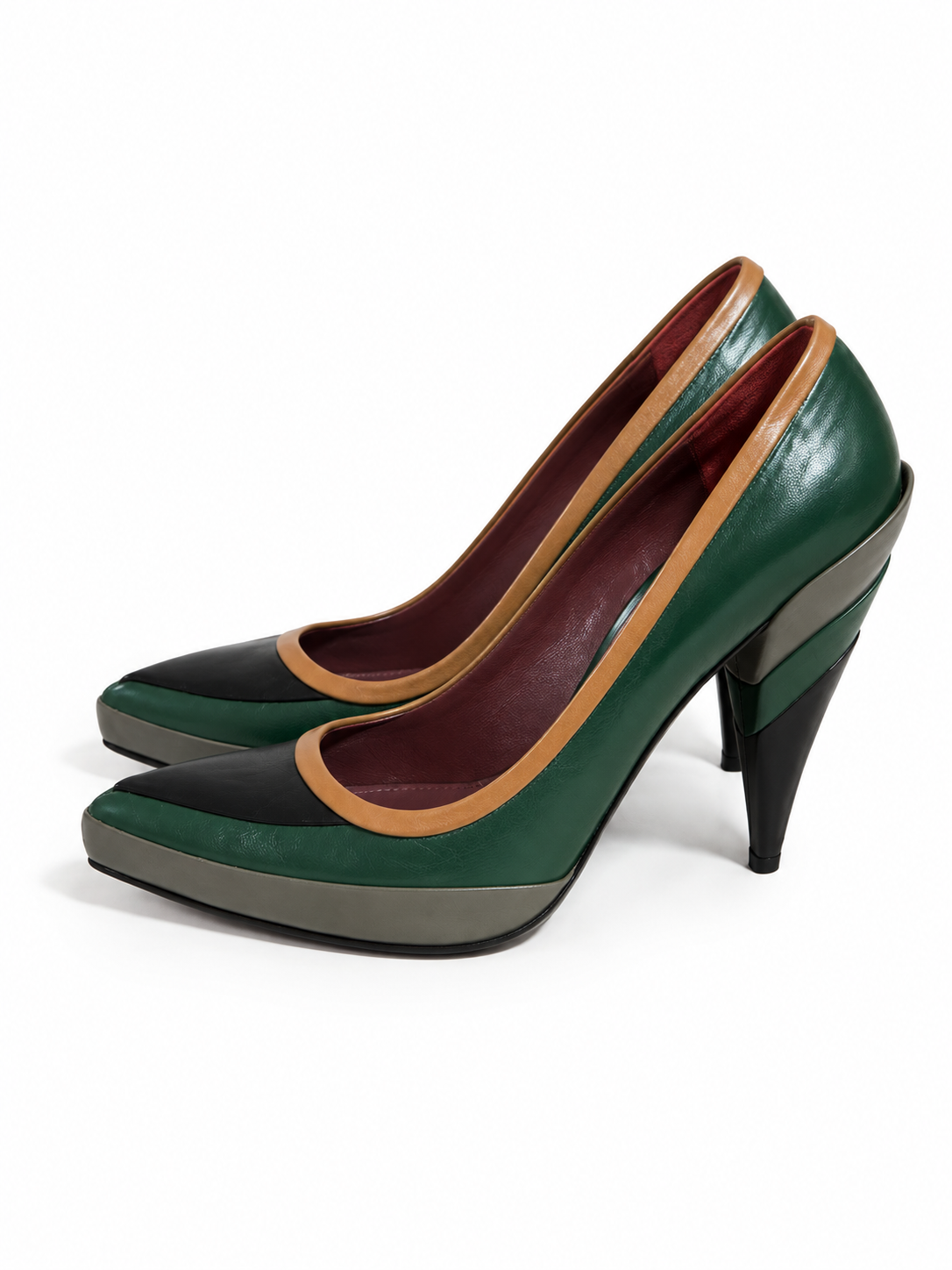 Zapatos Miu Miu de piel multicolor con plataforma – Talla 38