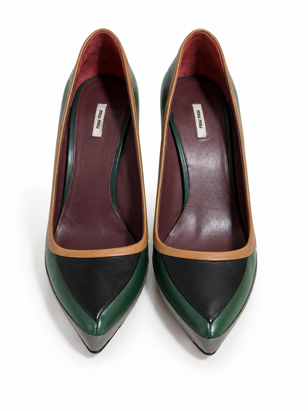Zapatos Miu Miu de piel multicolor con plataforma – Talla 38