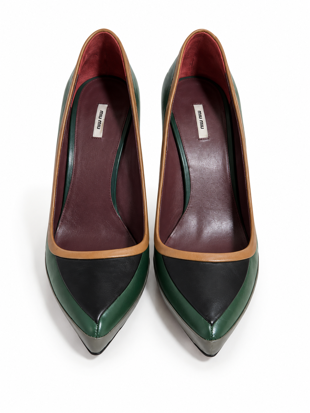 Zapatos Miu Miu de piel multicolor con plataforma – Talla 38